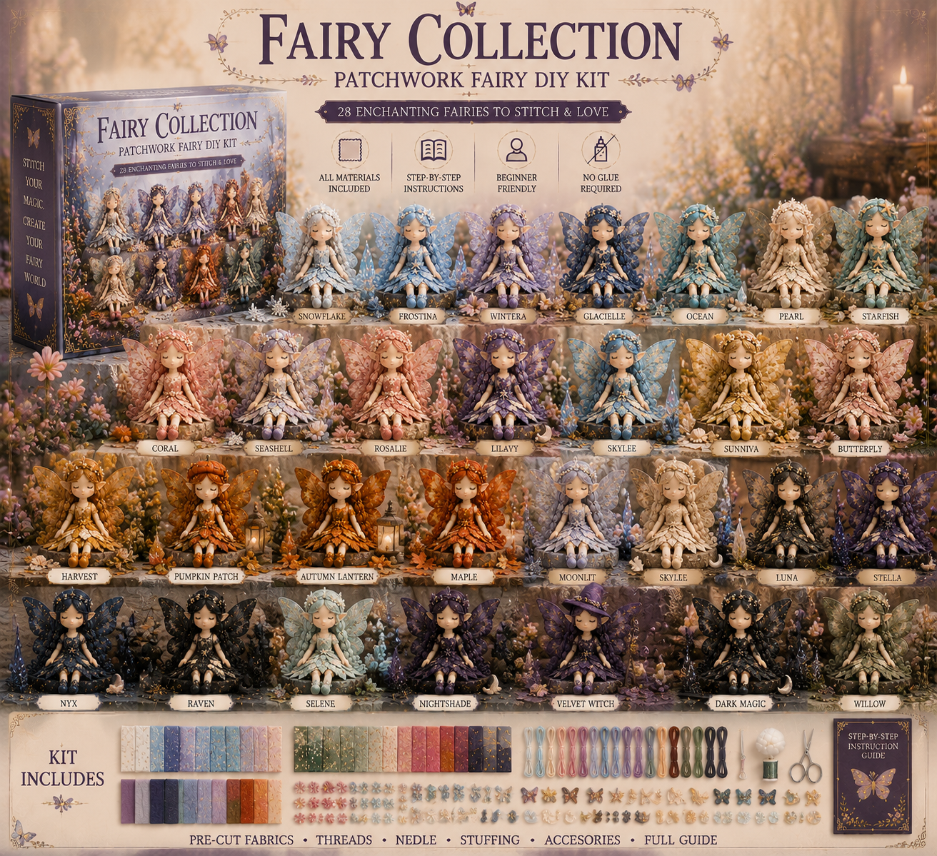 🔥Limited Edition, Only 100 Sets Left! - 🌸Fairy Patchwork DIY Collection ✨