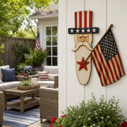 ✨ Uncle Sam Patriotic Wall Hanging – Vintage Americana 🇺🇸 49% Discount Today!