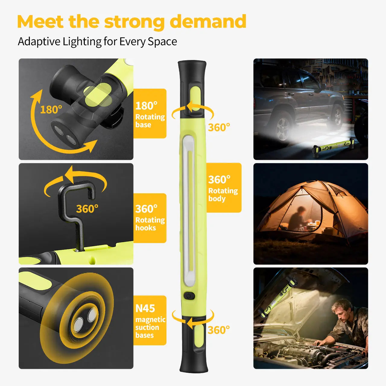 𝐎𝐟𝐟𝐢𝐜𝐢𝐚𝐥 𝐁𝐫𝐚𝐧𝐝 𝐒𝐭𝐨𝐫𝐞 | Primglam®🌟🔦Multifunctional magnetic rechargeable work light💡