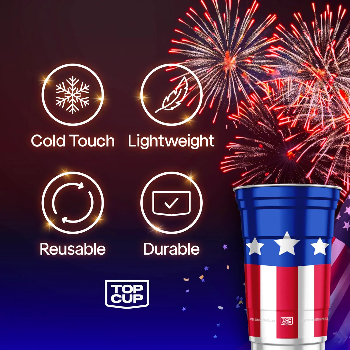 𝐎𝐟𝐟𝐢𝐜𝐢𝐚𝐥 𝐁𝐫𝐚𝐧𝐝 𝐒𝐭𝐨𝐫𝐞 | Primglam® 🇺🇸 250th Anniversary Patriotic Aluminum Party Cups
