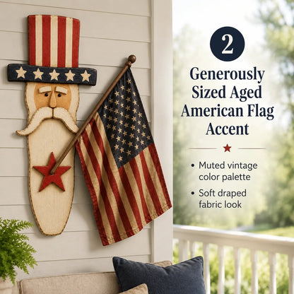 ✨ Uncle Sam Patriotic Wall Hanging – Vintage Americana 🇺🇸 49% Discount Today!