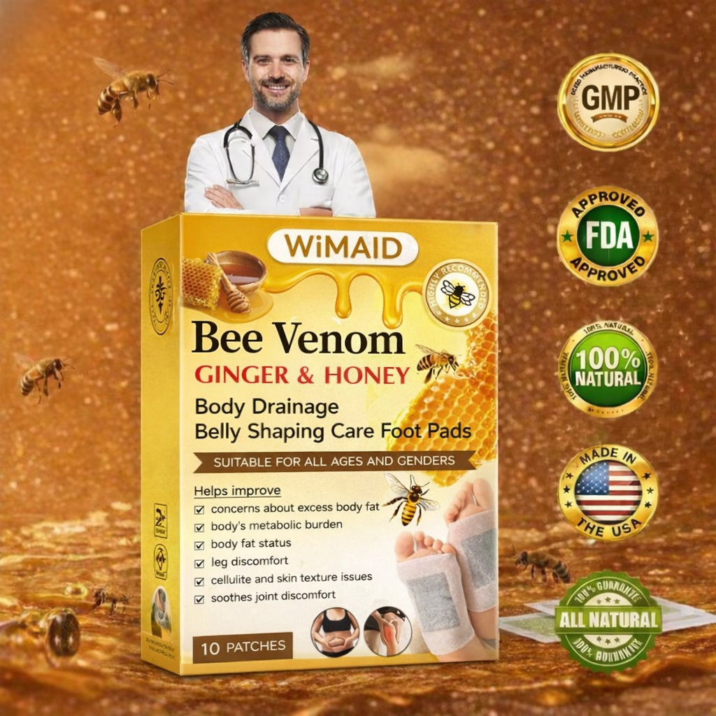 𝑶𝒇𝒇𝒊𝒄𝒊𝒂𝒍 𝑺𝒕𝒐𝒓𝒆 | 🌿Bee Venom Ginger Herbal Foot Patches (Set of 10)