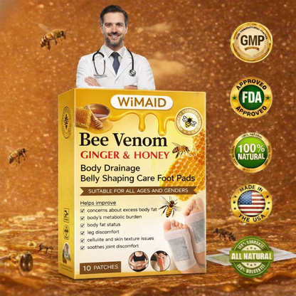 𝑶𝒇𝒇𝒊𝒄𝒊𝒂𝒍 𝑺𝒕𝒐𝒓𝒆 | 🌿Bee Venom Ginger Herbal Foot Patches (Set of 10)