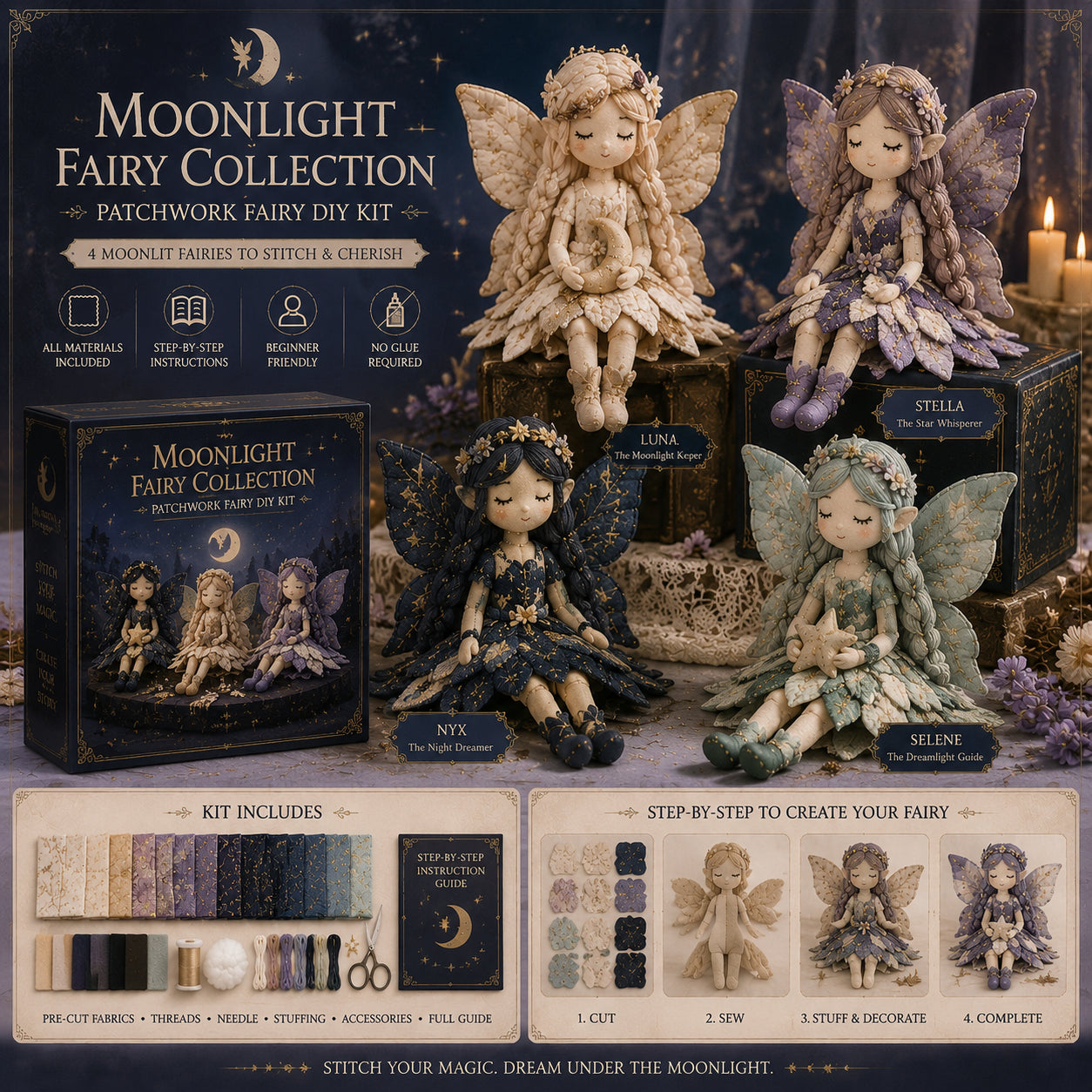 🔥Limited Edition, Only 100 Sets Left! - 🌸Fairy Patchwork DIY Collection ✨