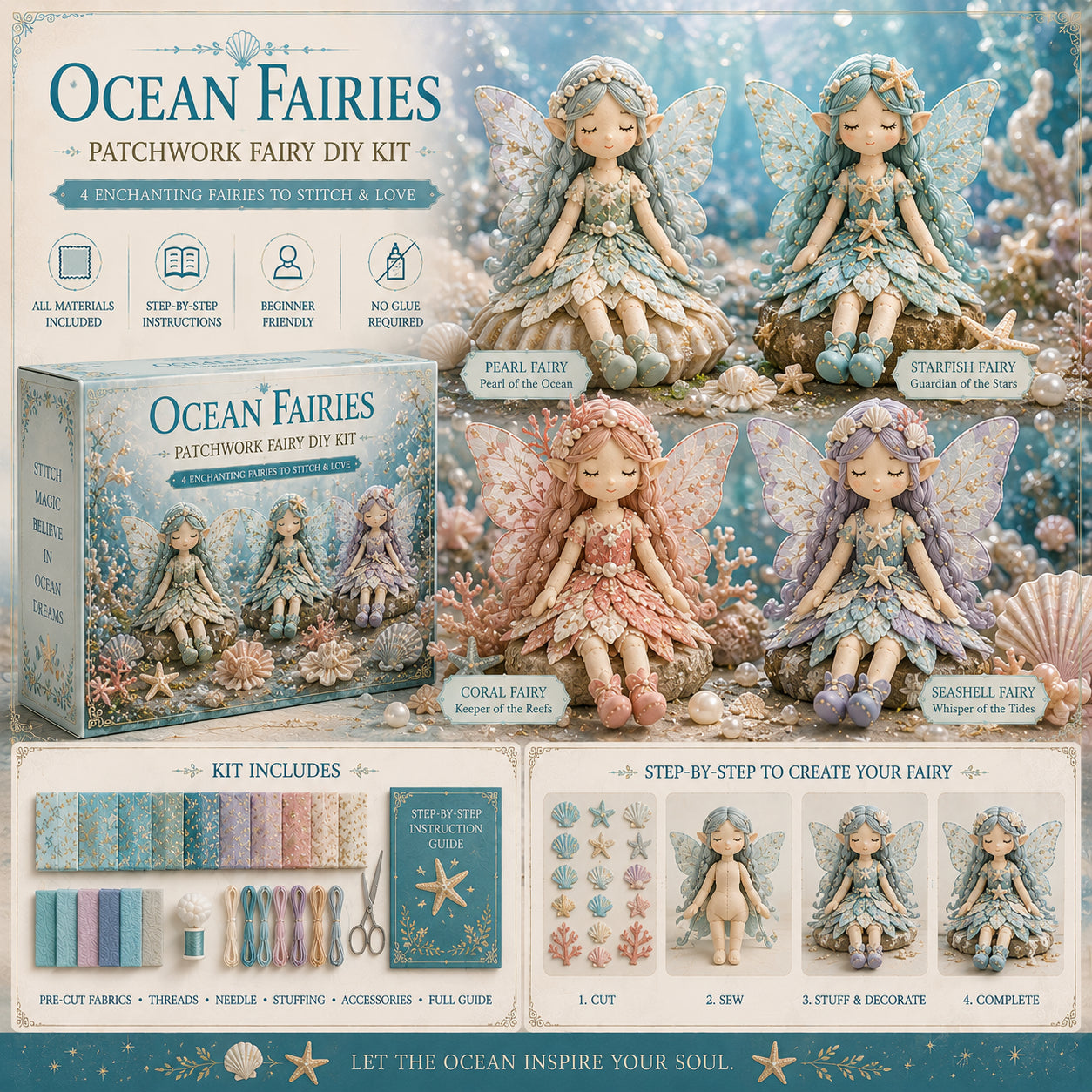 🔥Limited Edition, Only 100 Sets Left! - 🌸Fairy Patchwork DIY Collection ✨