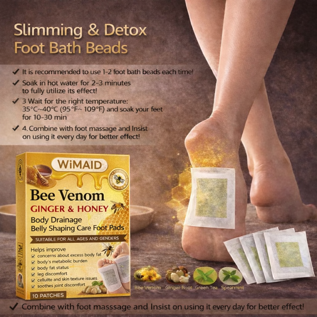 𝑶𝒇𝒇𝒊𝒄𝒊𝒂𝒍 𝑺𝒕𝒐𝒓𝒆 | 🌿Bee Venom Ginger Herbal Foot Patches (Set of 10)