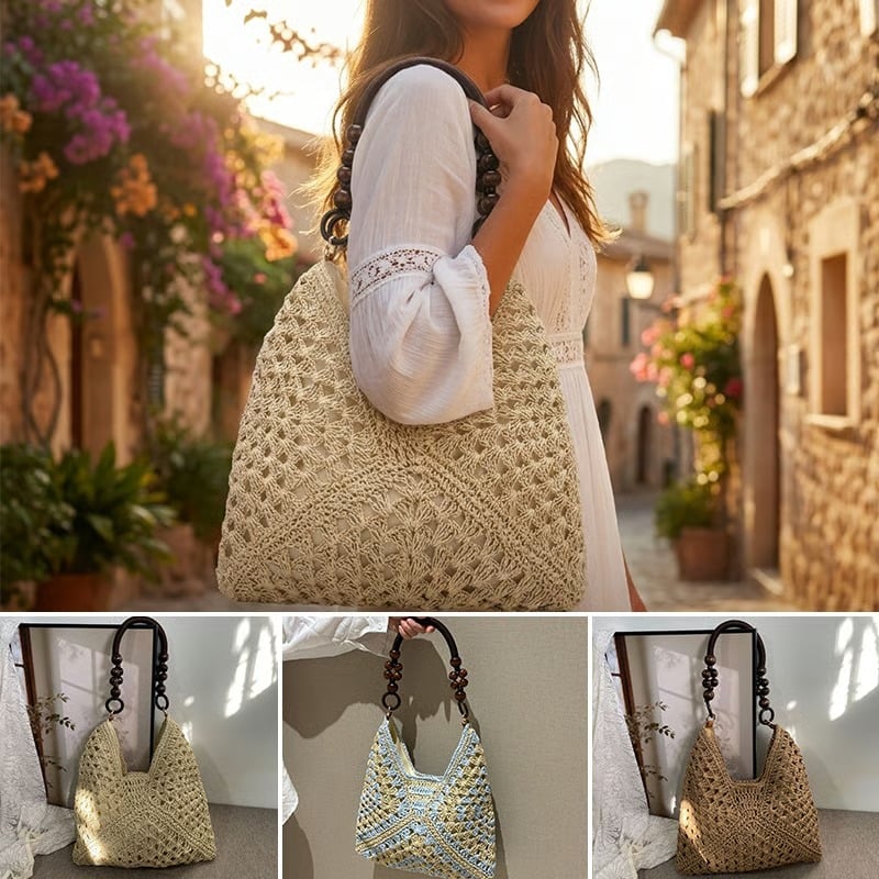 𝐎𝐟𝐟𝐢𝐜𝐢𝐚𝐥 𝐁𝐫𝐚𝐧𝐝 𝐒𝐭𝐨𝐫𝐞 | Primglam® Woven Straw Shoulder Bag