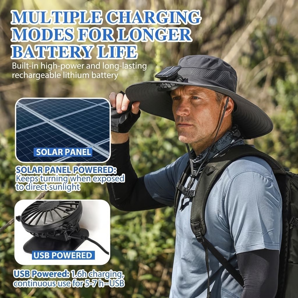 𝑶𝒇𝒇𝒊𝒄𝒊𝒂𝒍 𝑺𝒕𝒐𝒓𝒆 | Primglam® 2026 New Ultralight Solar Fan Sun Hat – Lighter Than a Baseball!⚾(Only 11oz)