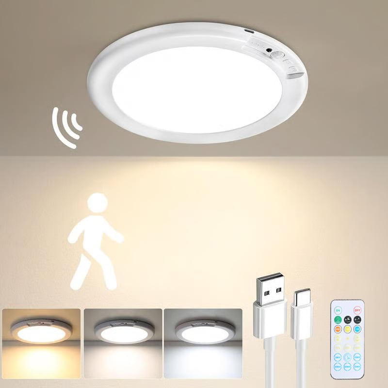 𝐎𝐟𝐟𝐢𝐜𝐢𝐚𝐥 𝐁𝐫𝐚𝐧𝐝 𝐒𝐭𝐨𝐫𝐞 | Primglam® Rechargeable Magnetic Wireless Motion Sensor Ceiling Light with Remote