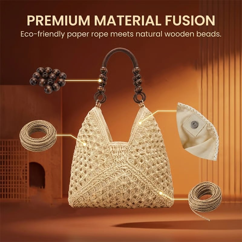 𝐎𝐟𝐟𝐢𝐜𝐢𝐚𝐥 𝐁𝐫𝐚𝐧𝐝 𝐒𝐭𝐨𝐫𝐞 | Primglam® Woven Straw Shoulder Bag