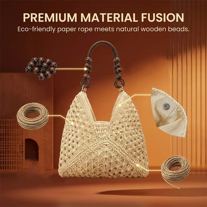 𝐎𝐟𝐟𝐢𝐜𝐢𝐚𝐥 𝐁𝐫𝐚𝐧𝐝 𝐒𝐭𝐨𝐫𝐞 | Primglam® Woven Straw Shoulder Bag