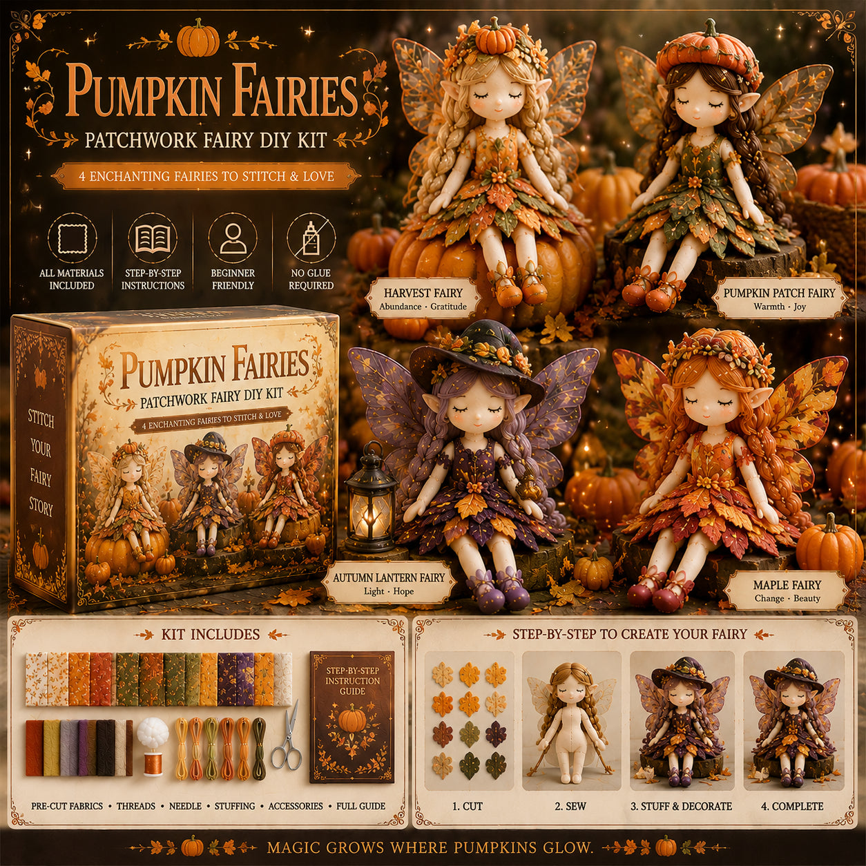 🔥Limited Edition, Only 100 Sets Left! - 🌸Fairy Patchwork DIY Collection ✨