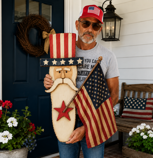 ✨ Uncle Sam Patriotic Wall Hanging – Vintage Americana 🇺🇸 49% Discount Today!