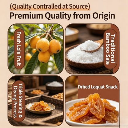 😋Bamboo Salt Dried Loquat - 🍃Natural Healthy Green Snack
