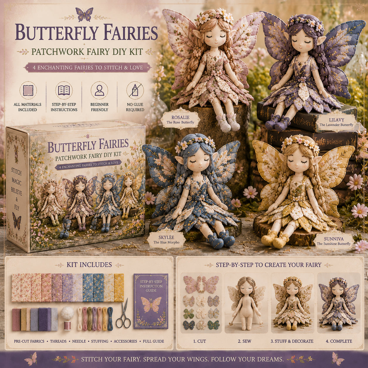 🔥Limited Edition, Only 100 Sets Left! - 🌸Fairy Patchwork DIY Collection ✨