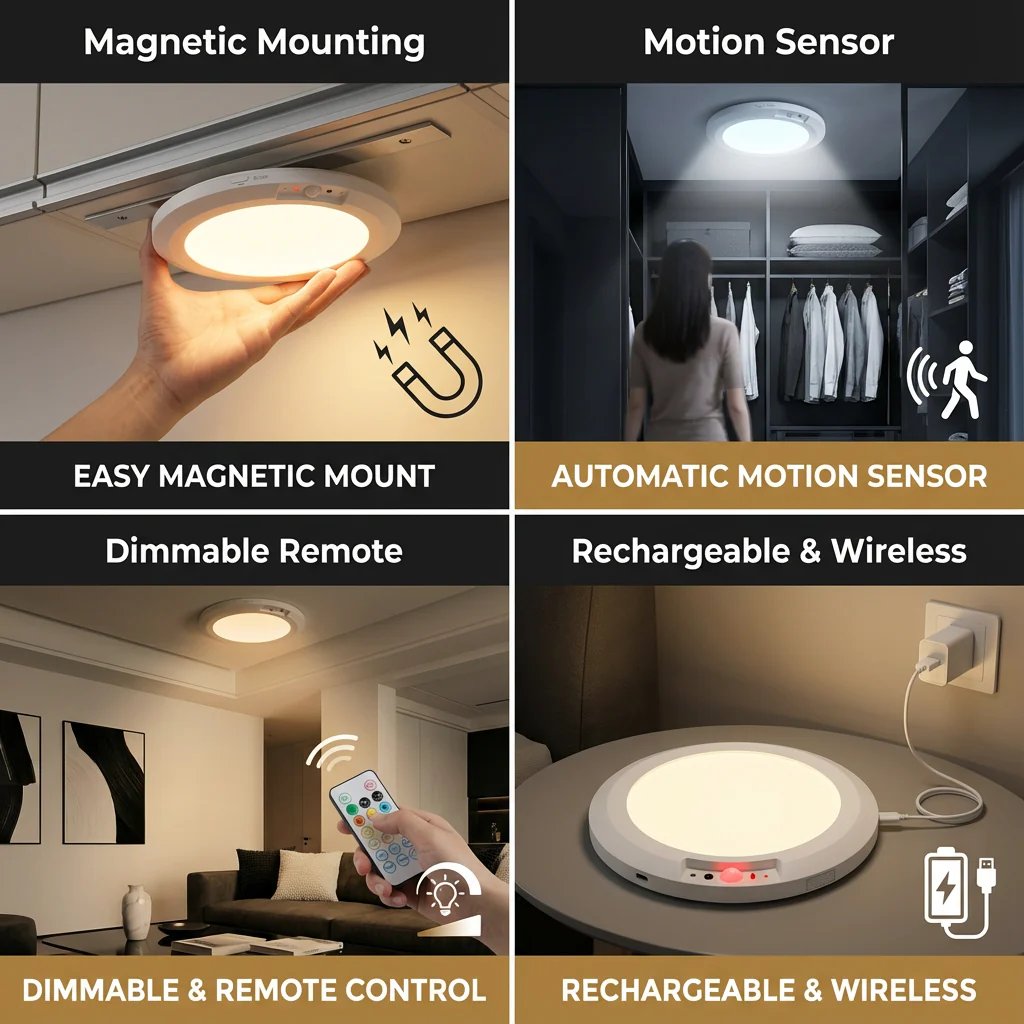 𝐎𝐟𝐟𝐢𝐜𝐢𝐚𝐥 𝐁𝐫𝐚𝐧𝐝 𝐒𝐭𝐨𝐫𝐞 | Primglam® Rechargeable Magnetic Wireless Motion Sensor Ceiling Light with Remote